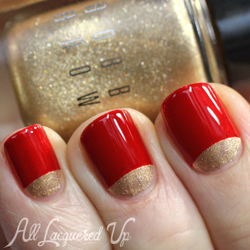 Moon manicure nail art using Bobbi Brown Holiday 2013