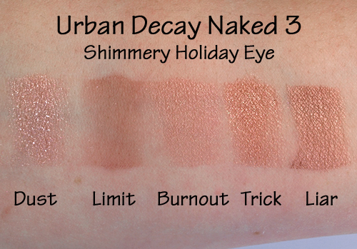 Urban Decay Naked 3 swatches