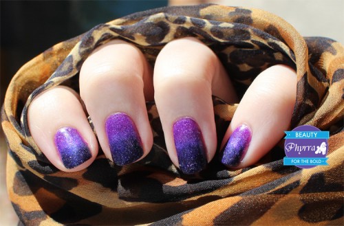 Purple Ombre Gradient Nail Art