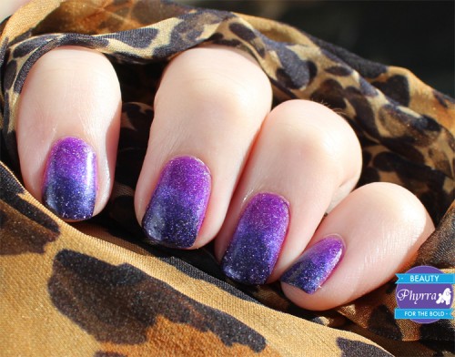 Purple Ombre Gradient Nail Art