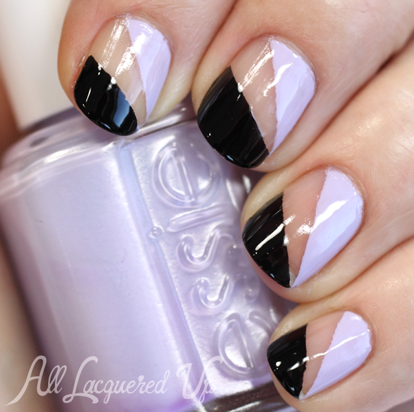 Negative Space Nail Art with Essie Lilacism