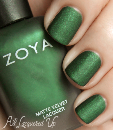 Zoya Veruschuka matte green nail polish swatch