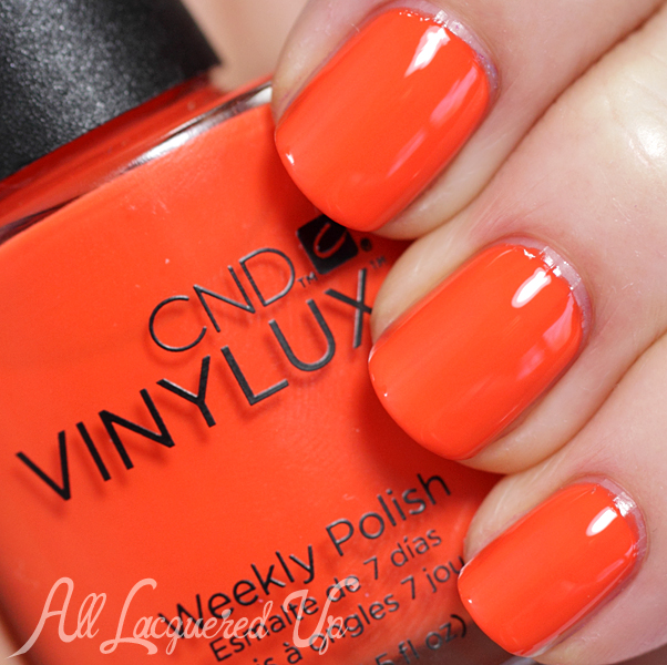 CND Electric Orange VINYLUX swatch - Summer 2014