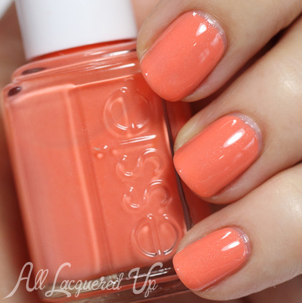Essie Pure Pearlfection and Resort Fling layering swatch #EssieLook