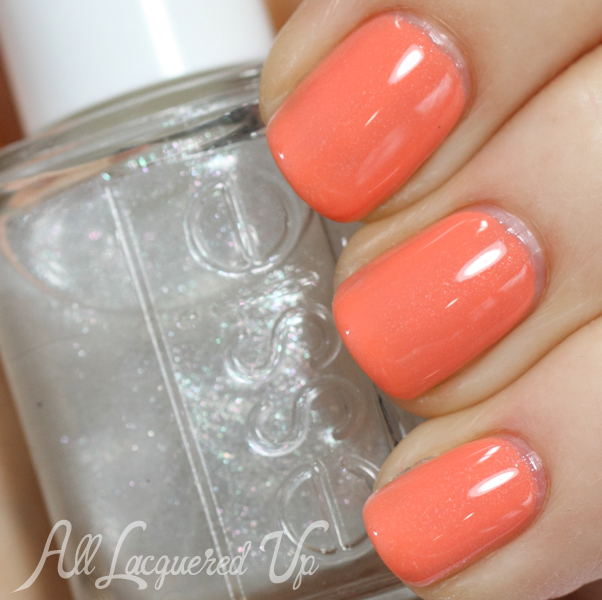 Essie Resort Fling and Pure Pearlfection layering swatch #EssieLook