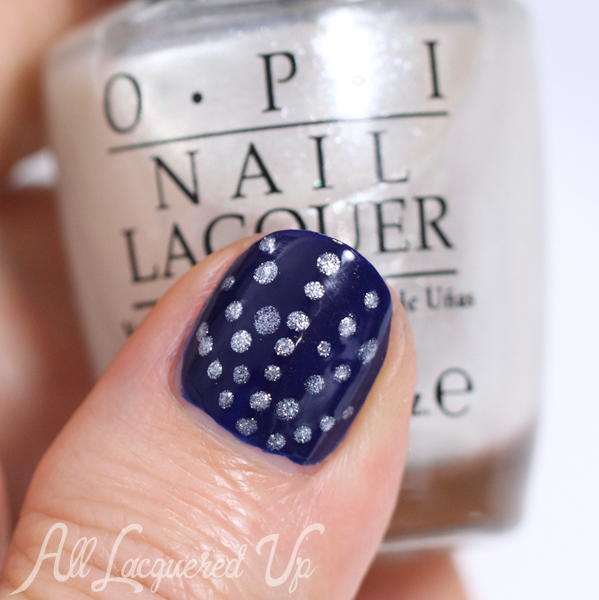 OPI Umpires Come Out At Night Nail Art