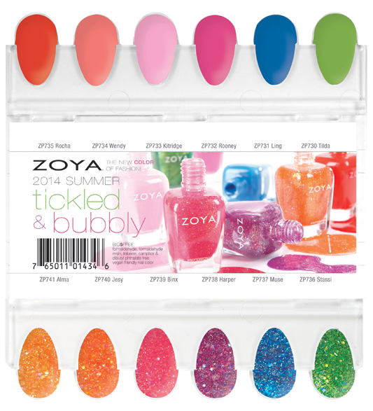 Zoya Bubbly and Tickled Summer 2014 swatches