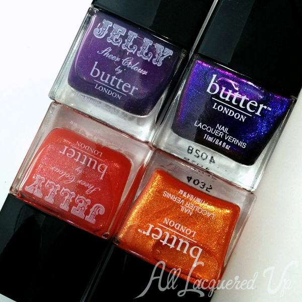butter LONDON Stroppy and Chuffed comparison