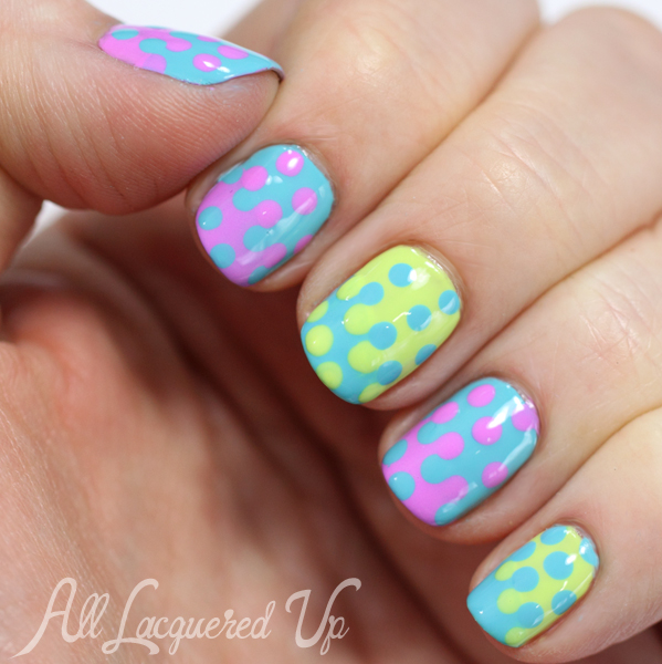 Maybelline Bleached Neons Interlocking Dots Nail Art