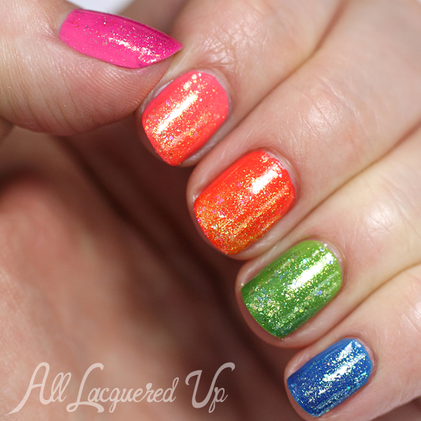 Rainbow Glitter Nails