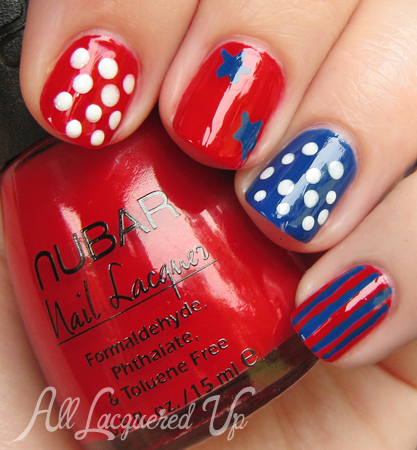 Red, White & Blue Stars & Stripes Nails