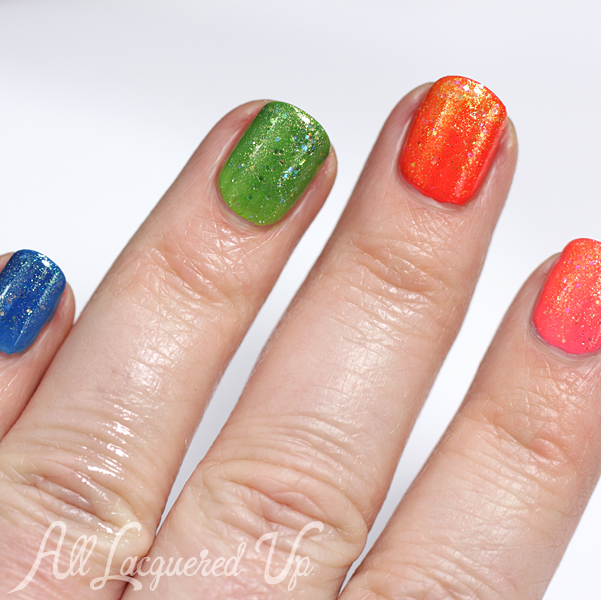 Zoya Bubbly & Tickled Rainbow Glitter Nails