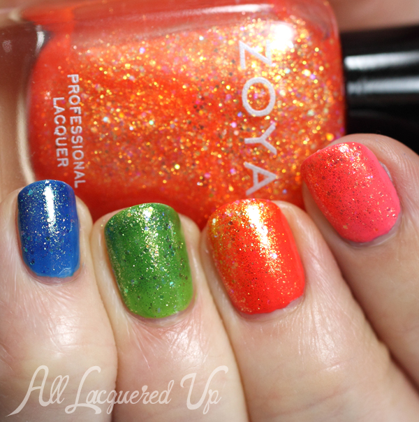 Zoya Rainbow Nails with Tickled & Bubbly