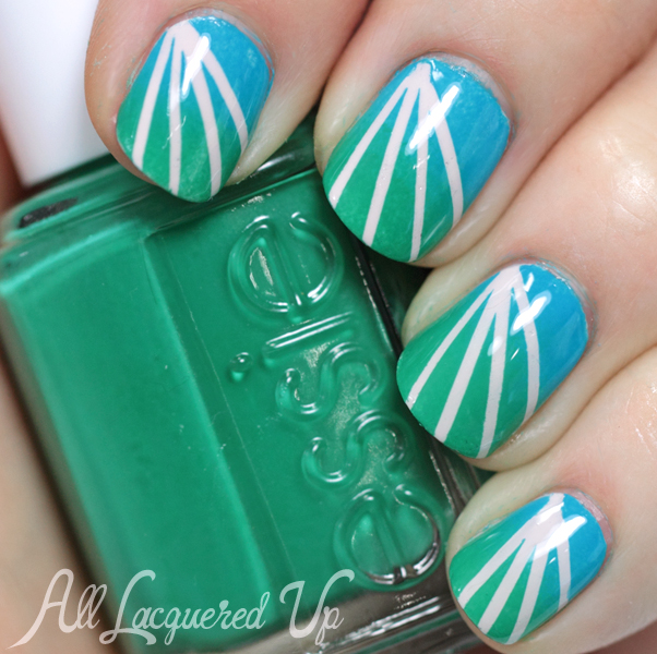 Essie Ruffles & Feathers and Strut Your Stuff Nail Art