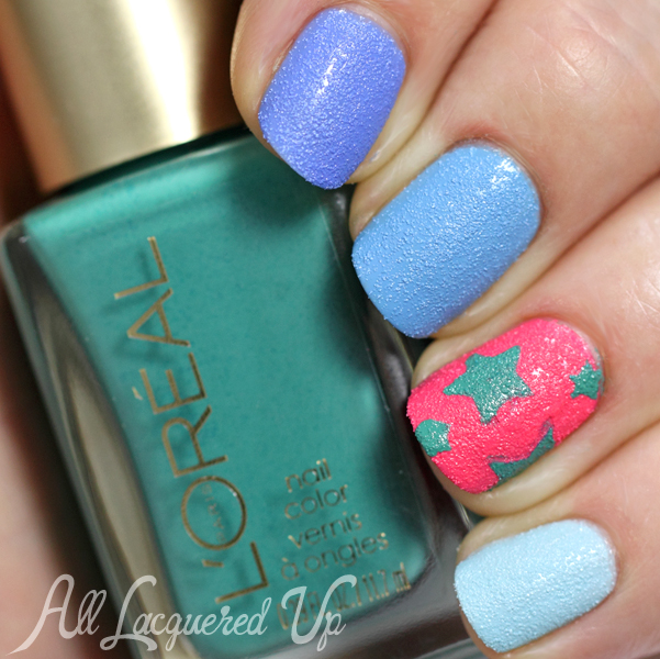 L'Oreal Miss Denim Summer 2014 Textured Nail Art