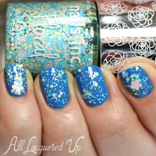 Zoya Ling with Nails Inc Richmond Gardens Floral glitter