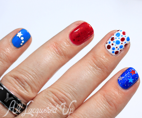 4th of July manicure and nail art