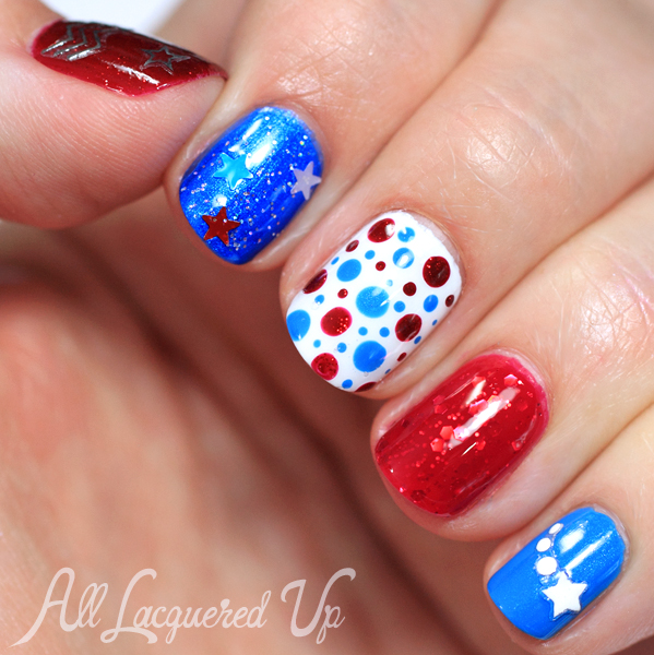 July 4th nail art and manicure