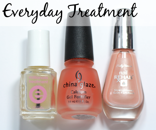 Nail Treatment Base Coat - Essie Millionails, China Glaze Calcium Gel Fortifier, Sally Hansen Nail Rehab