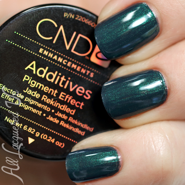 CND Jade Rekindled Additive in Indigo Frock via @AllLacqueredUp