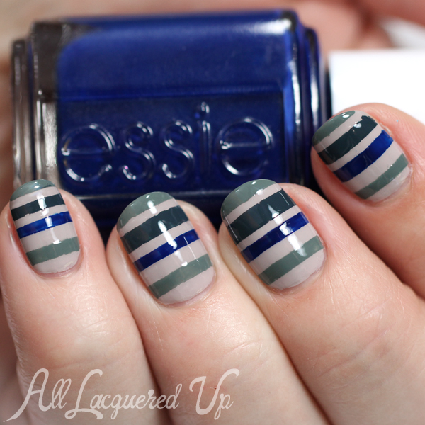 Nail Vinyls Striped Nail Art via @alllacqueredup