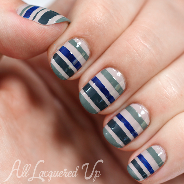 Fall Stripe Nail Art for #ManiMonday via @alllacqueredup