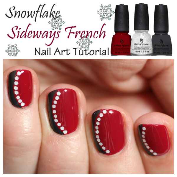 Sideways French Manicure Tutorial via @alllacqueredup