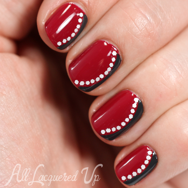 Snowflake Sideways French Manicure via @alllacqueredup