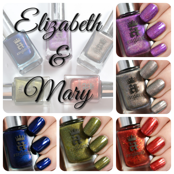 A-England Elizabeth & Mary swatches via @alllacqueredup