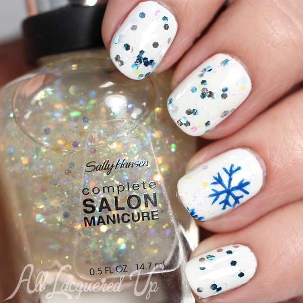 DIY Nail Decals - Snowflake Nails via @alllacqueredup