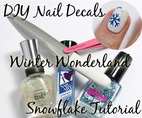 DIY Nail Decals Tutorial - Winter Snowflakes via @alllacqueredup