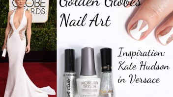 Golden Globes 2015 – Negative Space Nails Inspired by Kate Hudson in Versace