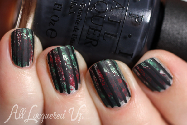 Floral Watercolor Nail Art using OPI Fifty Shades of Grey via @alllacqueredup