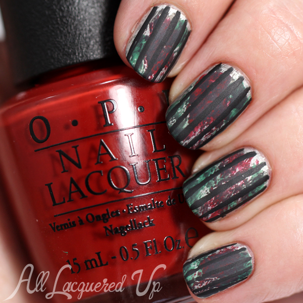 Floral Watercolor Nail Art using OPI Fifty Shades of Grey via @alllacqueredup