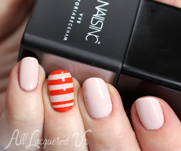 Stripe Nail Art using Nails Inc Victoria Beckham via @alllacqueredup