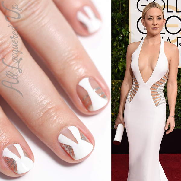 Versace Negative Space Nail Art via @alllacqueredup