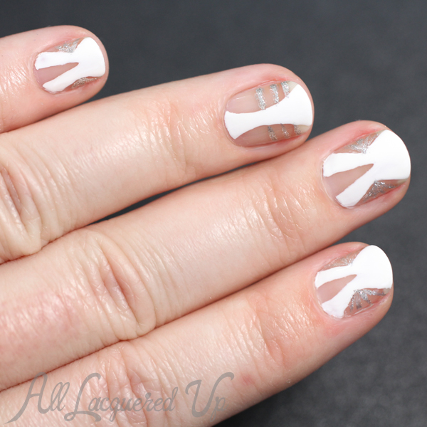 White Negative Space Nail Art via @alllacqueredup