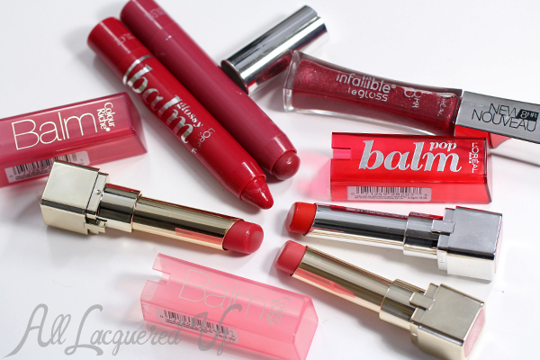 Favorite L'Oreal Lip Products - Balm, Balm Pop, Glossy Balm and Infallible Gloss via @alllacqueredup