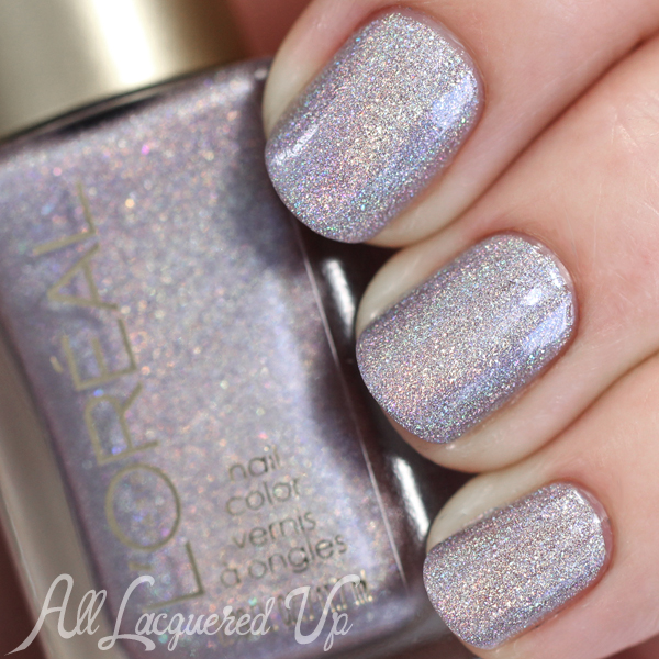 L'Oreal Masked Affair holographic swatch via @alllacqueredup