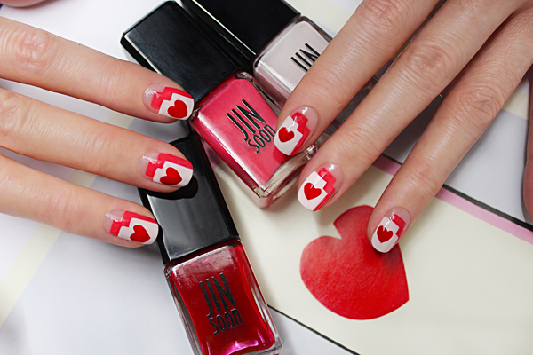 Valentine's Day Nail Art by Jin Soon via @alllacqueredup