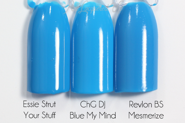 China Glaze DJ Blue My Mind comparison via @alllacqueredup