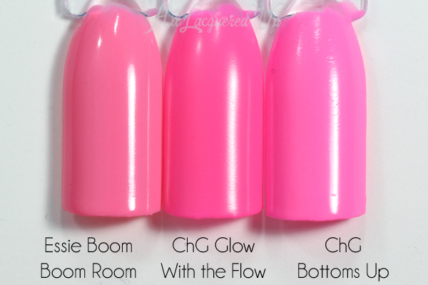China Glaze Glow with the Flow comparison via @alllacqueredup