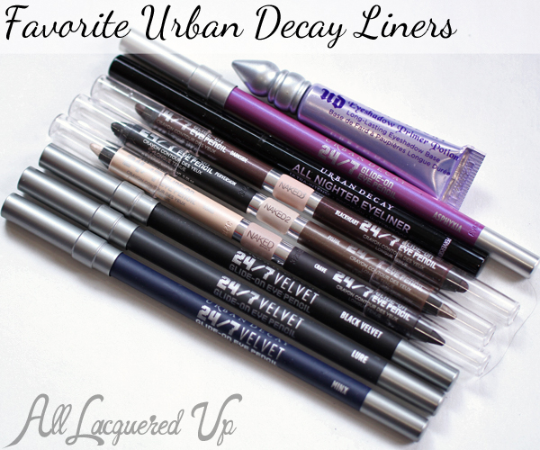 Favorite Urban Decay Eye Liners via @alllacqueredup