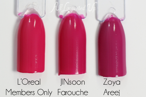 JINsoon Farouche comparison via @alllacqueredup