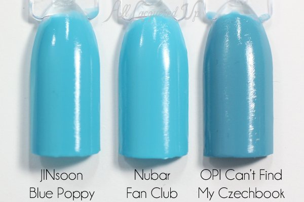 Nubar Fan Club swatch comparison via @alllacqueredup