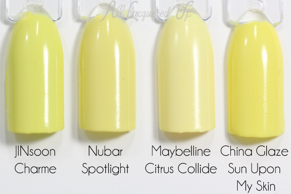 Nubar Spotlight swatch comparison via @alllacqueredup