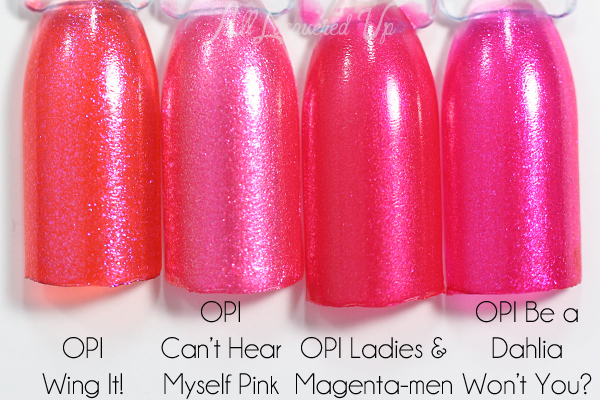 OPI Can't Hear Myself Pink comparison via @alllacqueredup