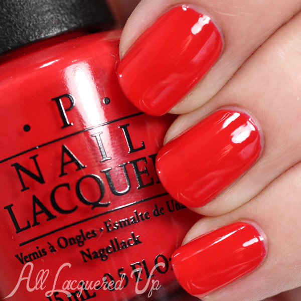 opi bright red nail polish