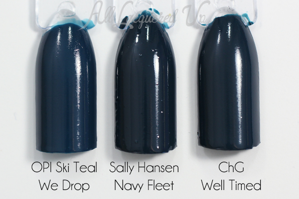 Sally Hansen Navy Fleet swatch comparison via @alllacqueredup