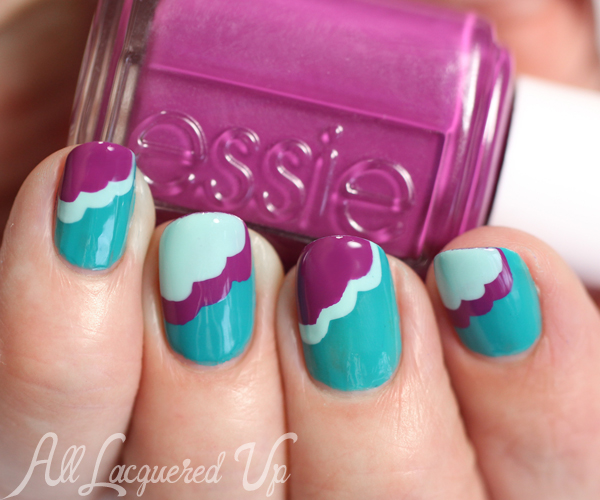 Scalloped Nail Art with Essie Flowerista via @alllacqueredup